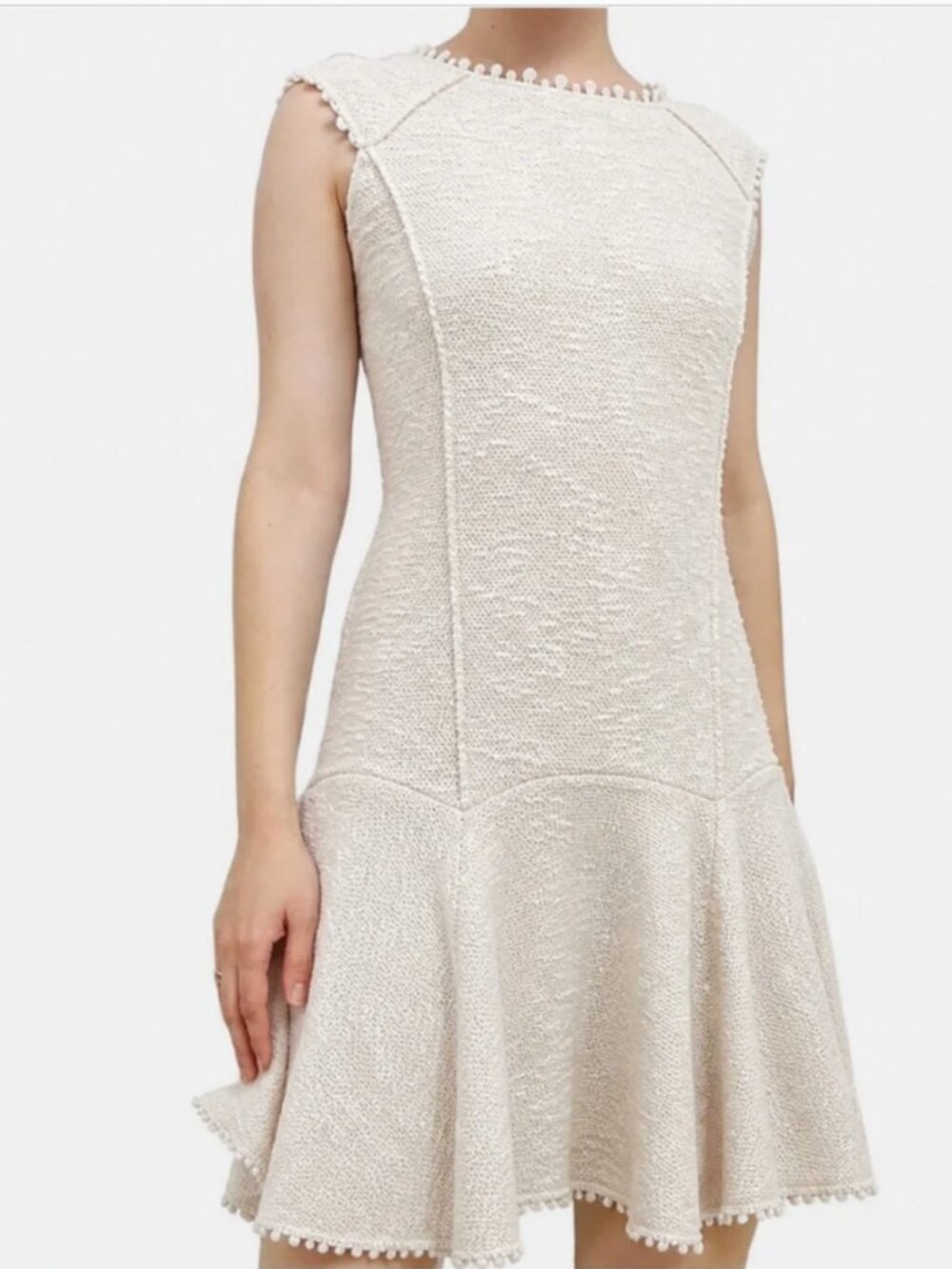Rebecca Taylor Boucle Tweed Fit and Flare Mini Dress Womens 2 Pink